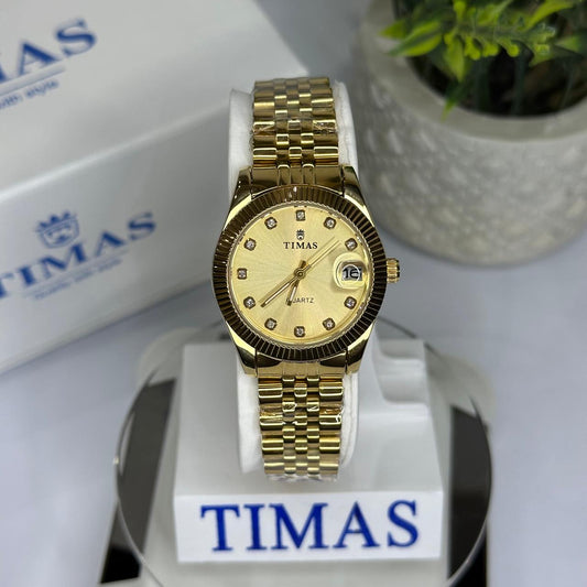Timas Women's Classic Gold with Golden Dial Watch