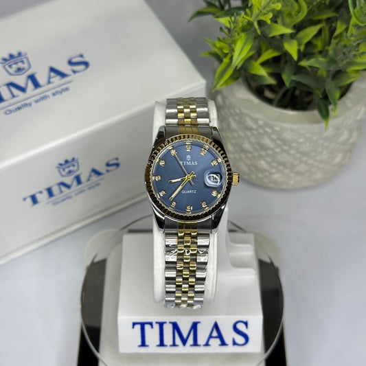 Timas Women's Watch – Two-Tone with Blue Dial