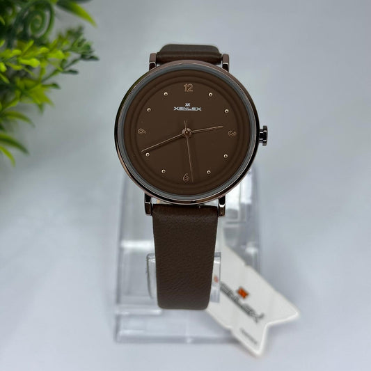 Elegant Dark Brown Leather Strap Watch – A Timeless Classic Xenlex Watch
