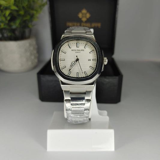Patek philip silver with white dial