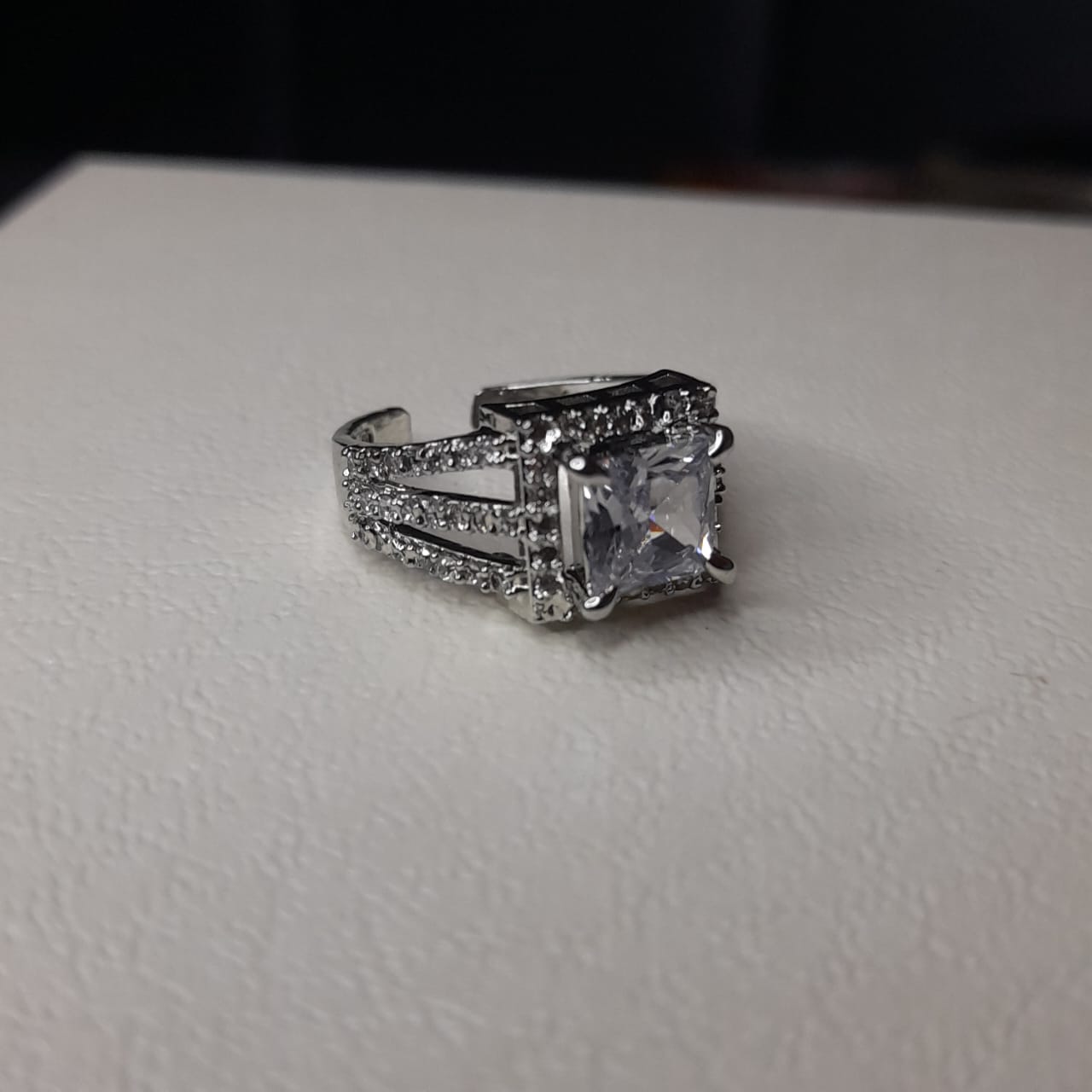 Classic Zircon Crystal Ring for Women Elegant Adjustable Fashion Jewellery