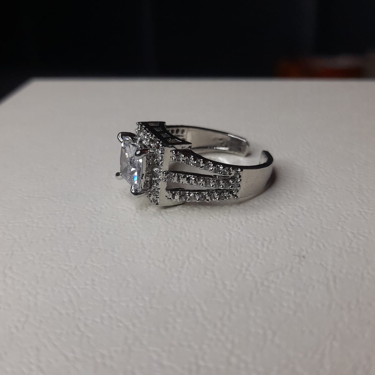 Classic Zircon Crystal Ring for Women Elegant Adjustable Fashion Jewellery