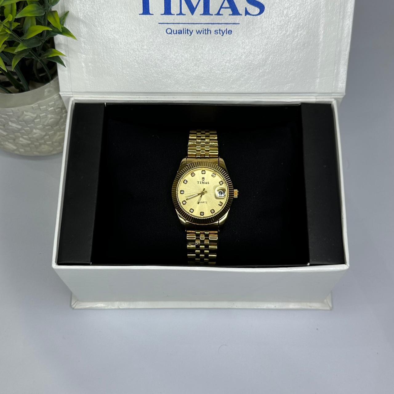 Timas Women's Classic Gold with Golden Dial Watch