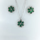 Elegant Green Zircon Necklace Set for Girls & Women – Stylish Fashion Jewellery