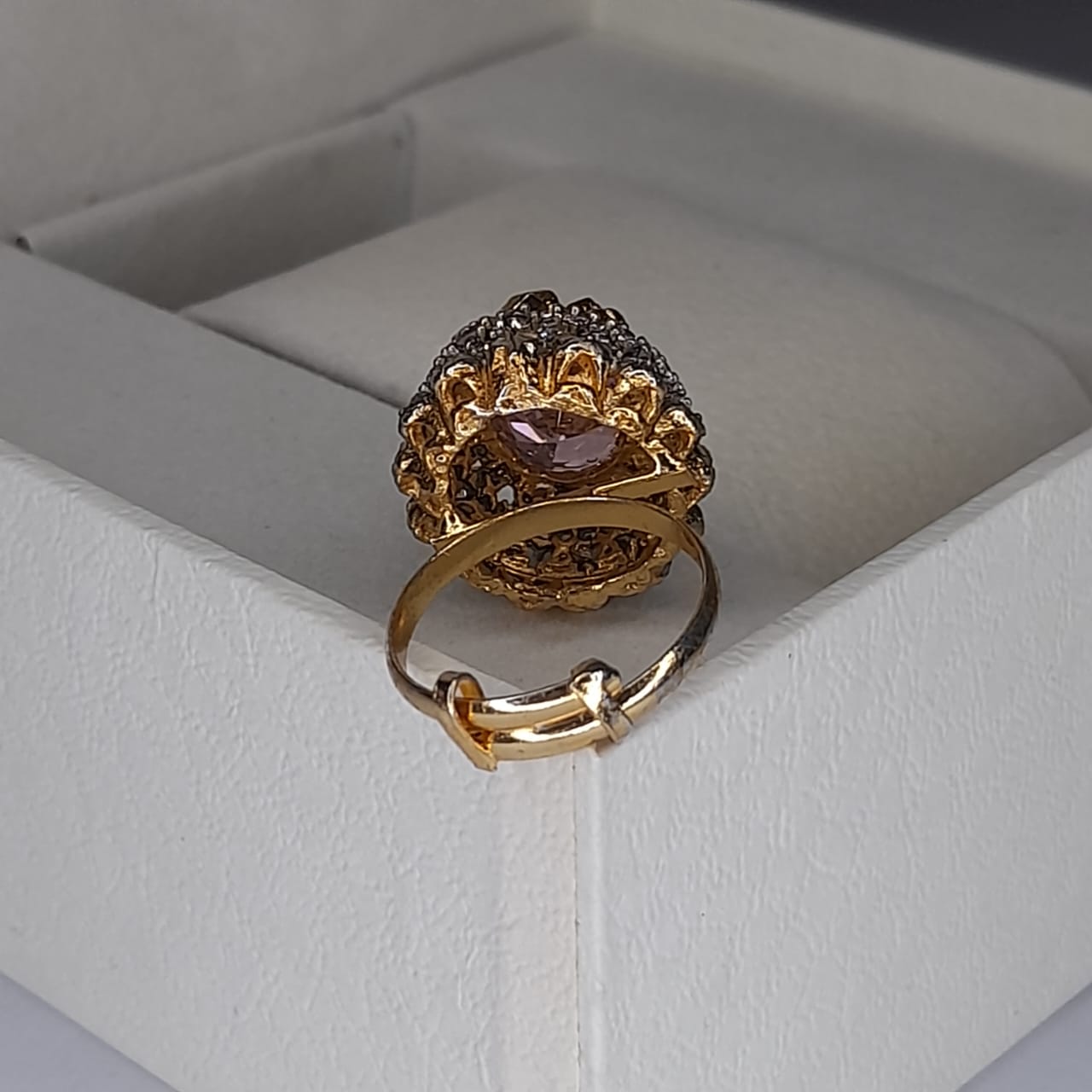 Elegant Fancy Zircon Ring Golden Color – Timeless Sparkle for Every Occasion