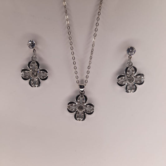 Elegant Silver Black Necklace Set for Girls & Women – Trendy Fashion Jewellery
