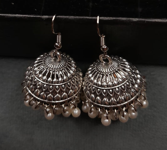Elegant Silver Jumka Earrings for Girls & Women – Party, Wedding & Casual Wear ✨ (4)