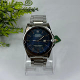 Luxury Rolex-Inspired Men’s Watch – Silver Stainless Steel with Blue Dial