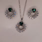 Stylish Green Zircon Necklace Set for Women – Trendy Fashion Jewellery