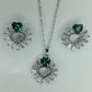 Stylish Green Zircon Necklace Set for Women – Trendy Fashion Jewellery