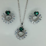 Stylish Green Zircon Necklace Set for Women – Trendy Fashion Jewellery