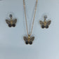 Trendy Black Golden Butterfly Necklace Set for Girls & Women – Stylish Fashion Jewellery
