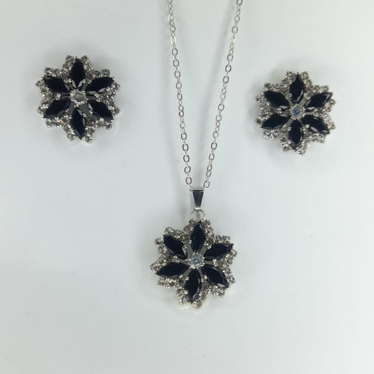 Trendy Black Zircon Necklace Set for Women – Elegant Party & Casual Wear