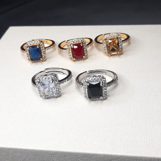 Stylish Zircon Stone Ring for Girls & Women Adjustable Fashion Jewellery,