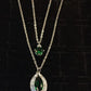 Elegant Double Chain Green Zircon Necklace for Women – Stylish Fashion Jewellery