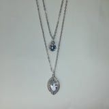 Elegant Double Chain White Zircon Necklace for Women – Stylish Fashion Jewellery