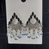 White & Black Zircon Earrings – Stylish Party Wear Jewellery for Girls & Women