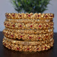 Charming Golden Bangles Set – 6 Pcs | Women’s Jewelry Collection