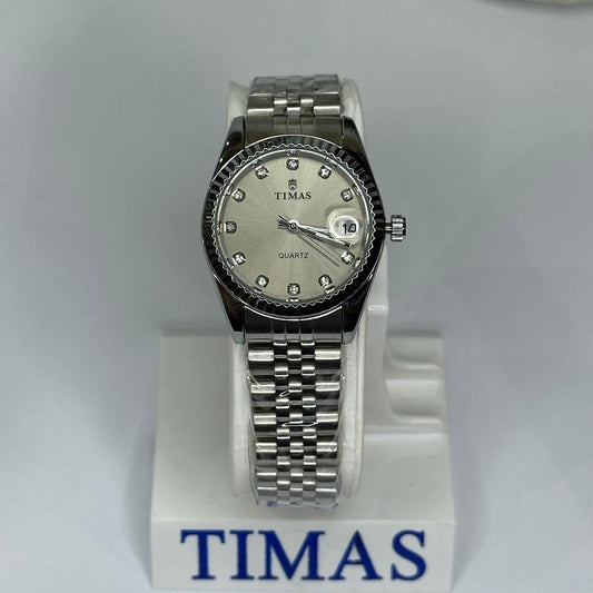 Timas Women's Classic Silver with Gray Dial Watch