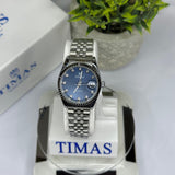 Timas Women's Classic silver with Blue Dial Watch