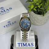 Timas Women's Watch – Two-Tone with Blue Dial