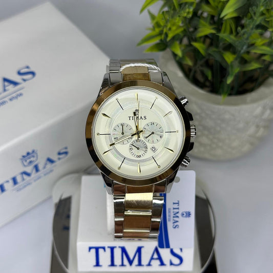 Timas Men's watch Two Tone with white Analog