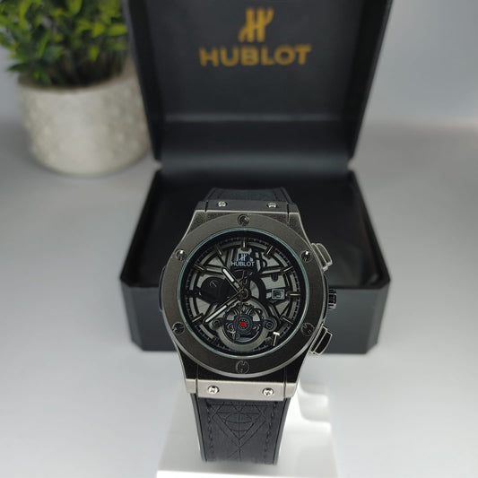 Hublot Black Sclton With Black Strap