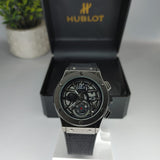 Hublot Black Sclton With Black Strap