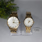 Gold Chain White Dial Citizen Couple Watch