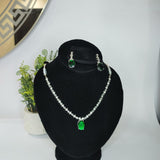 American Diamond Zarkon Green Stone Set