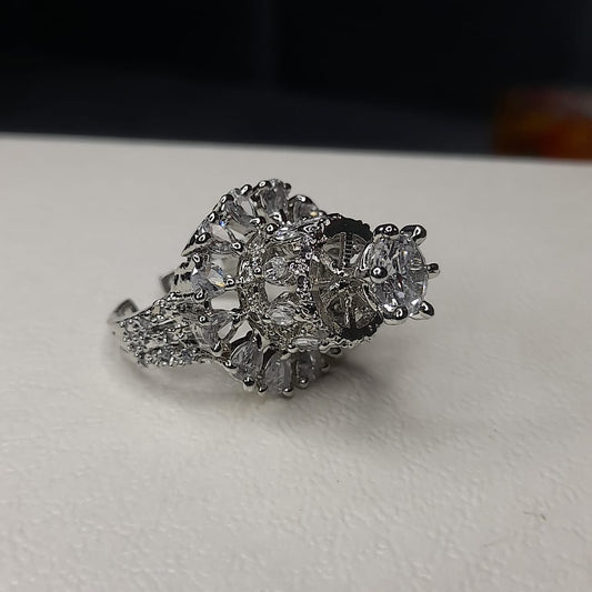 Luxury Zircon Finger Ring for Women Trendy Party Wear & Casual Adjustable Size