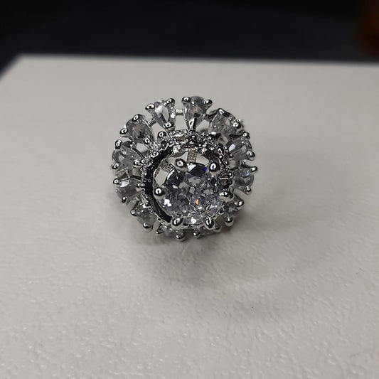 Luxury Zircon Finger Ring for Women Trendy Party Wear & Casual Adjustable Size