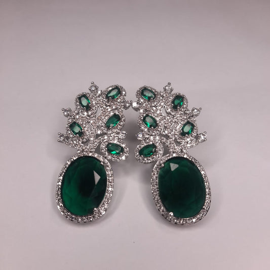 Elegant Zircon Green Stones Earrings