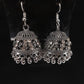 Silver & Black Zircon Jumka Earrings – Stylish Party Wear Jewellery