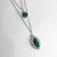 Elegant Double Chain Green Zircon Necklace for Women – Stylish Fashion Jewellery