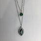 Elegant Double Chain Green Zircon Necklace for Women – Stylish Fashion Jewellery