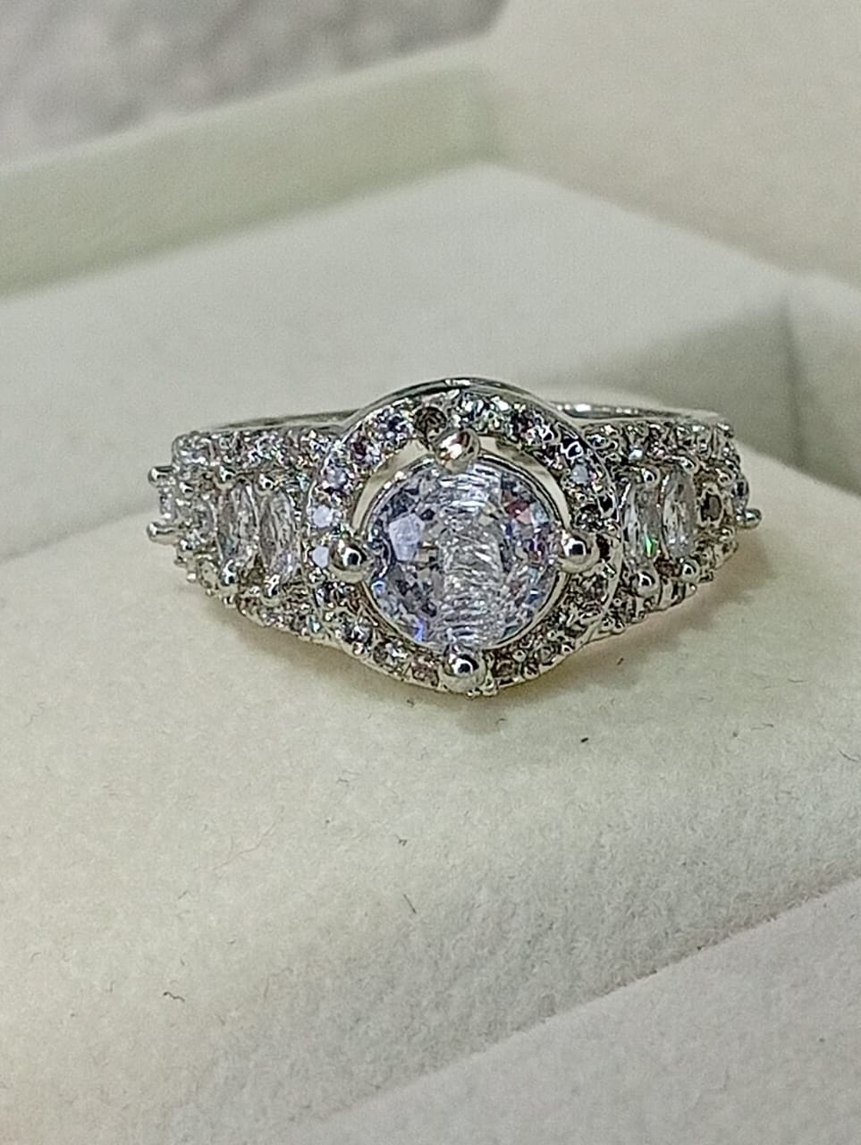 Premium Zircon Engagement Ring for Women – Elegant Adjustable Fashion Jewellery, Ideal Gift Choice