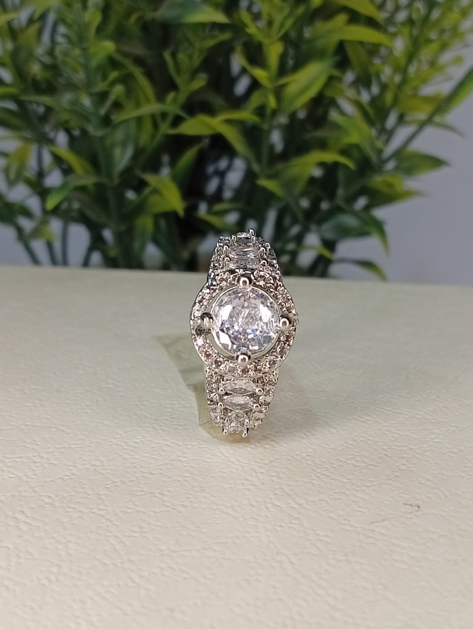 Premium Zircon Engagement Ring for Women – Elegant Adjustable Fashion Jewellery, Ideal Gift Choice