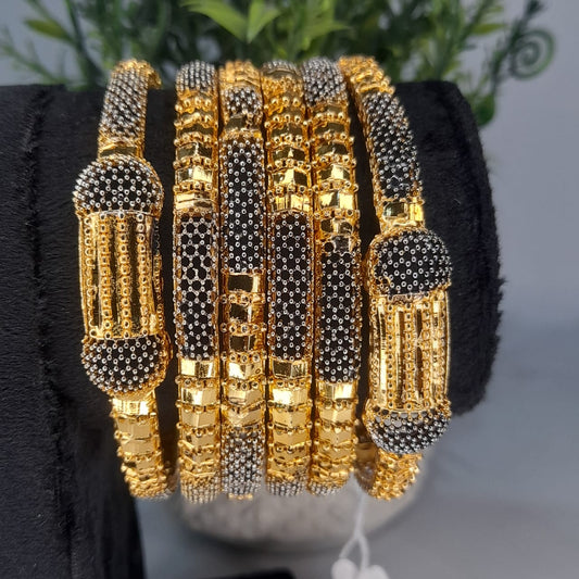 Graceful Golden Bangles Set – 6 Pcs | Stylish Women’s Jewelry