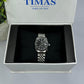 Timas Women's Classic Silver with Black Dial Watch