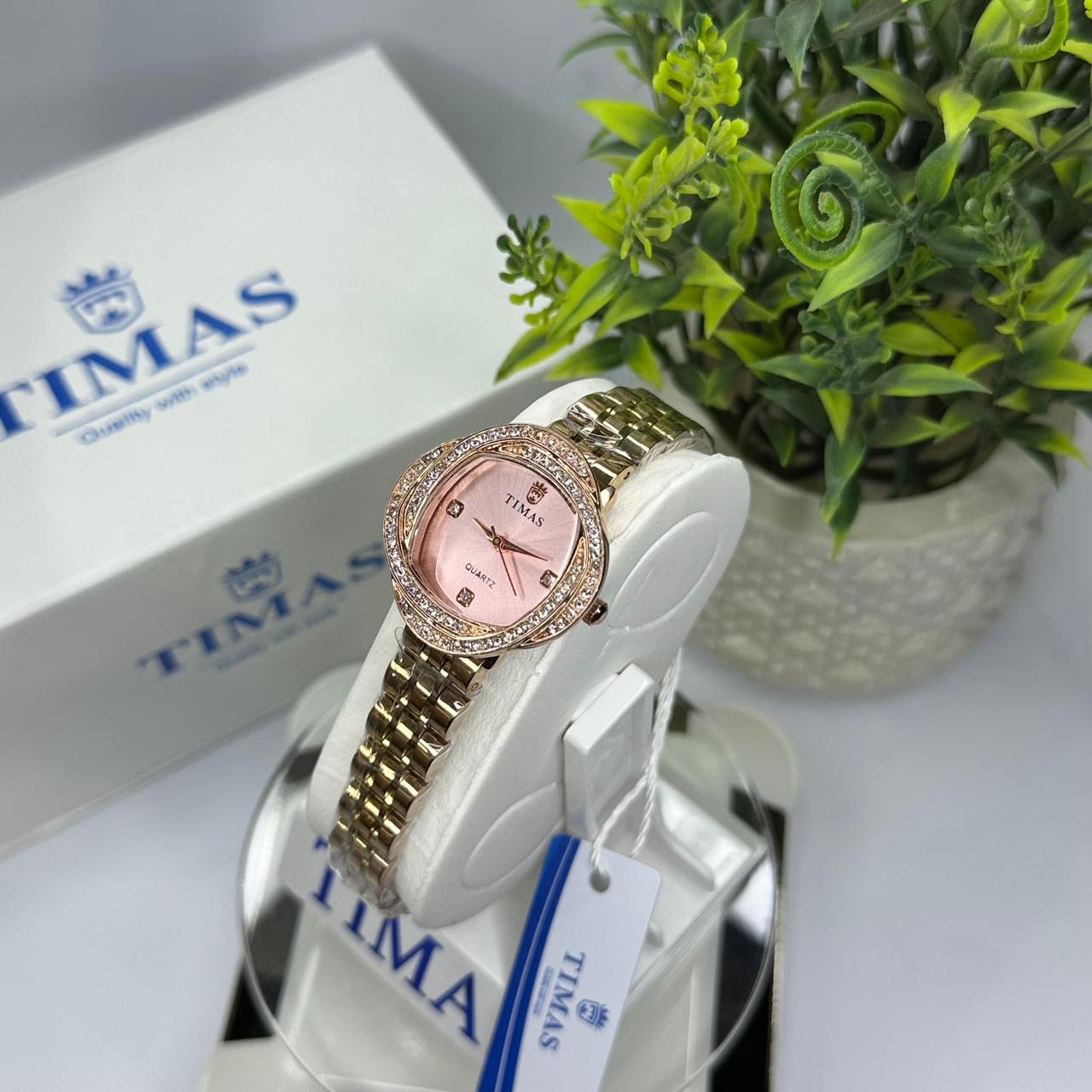 Timas Women's Watch – Gold Chain