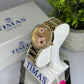 Timas Women’s Luxury Quartz Watch – Full Gold with Floral Dial & Crystal Bezel