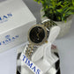 Timas Women’s Two-Tone Quartz Watch – Silver & Gold with Black Dial