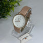 Elegant Beige Leather Strap Watch