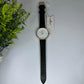 Elegant Beige Leather Strap Watch