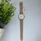 Elegant Beige Leather Strap Watch