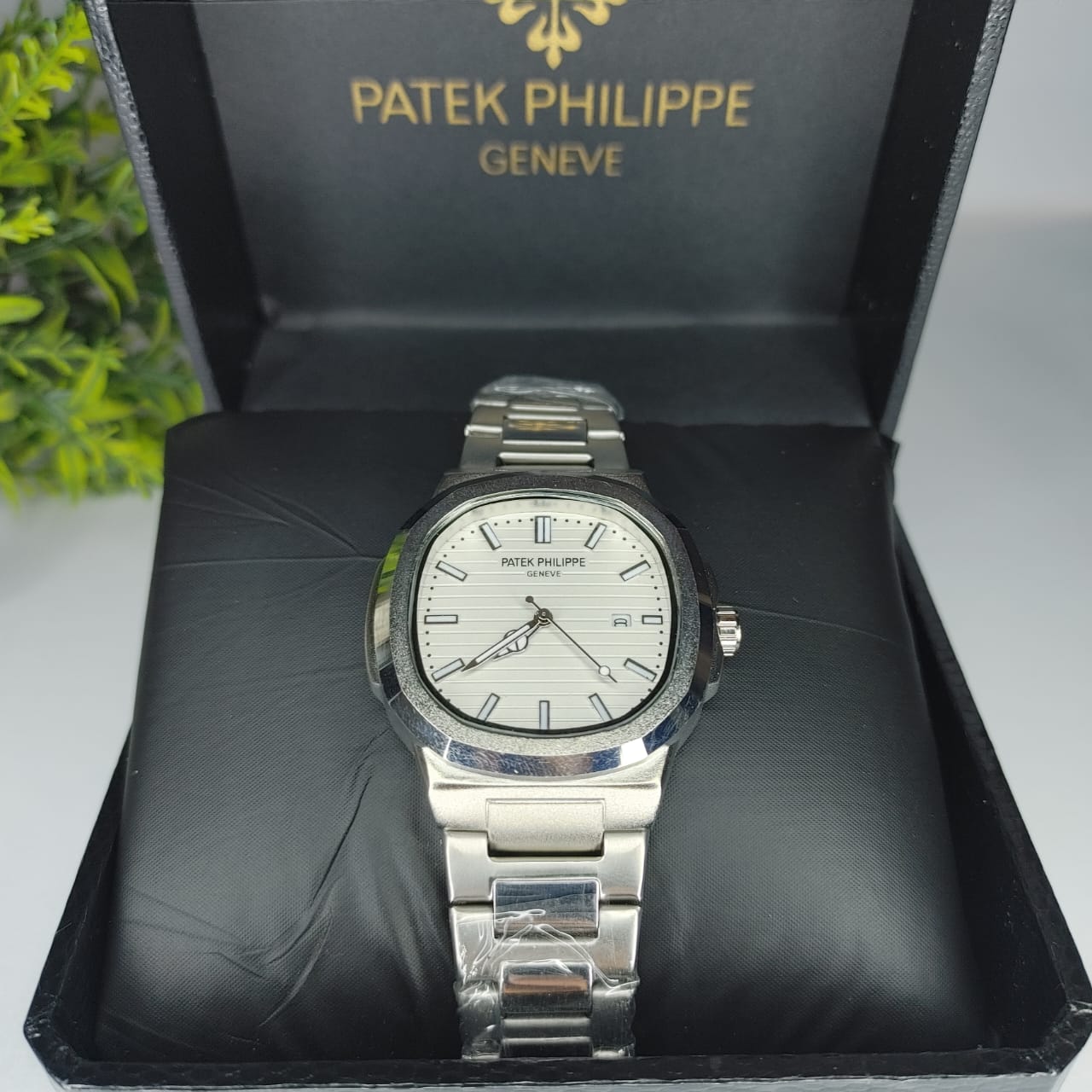 Patek philip silver with white dial