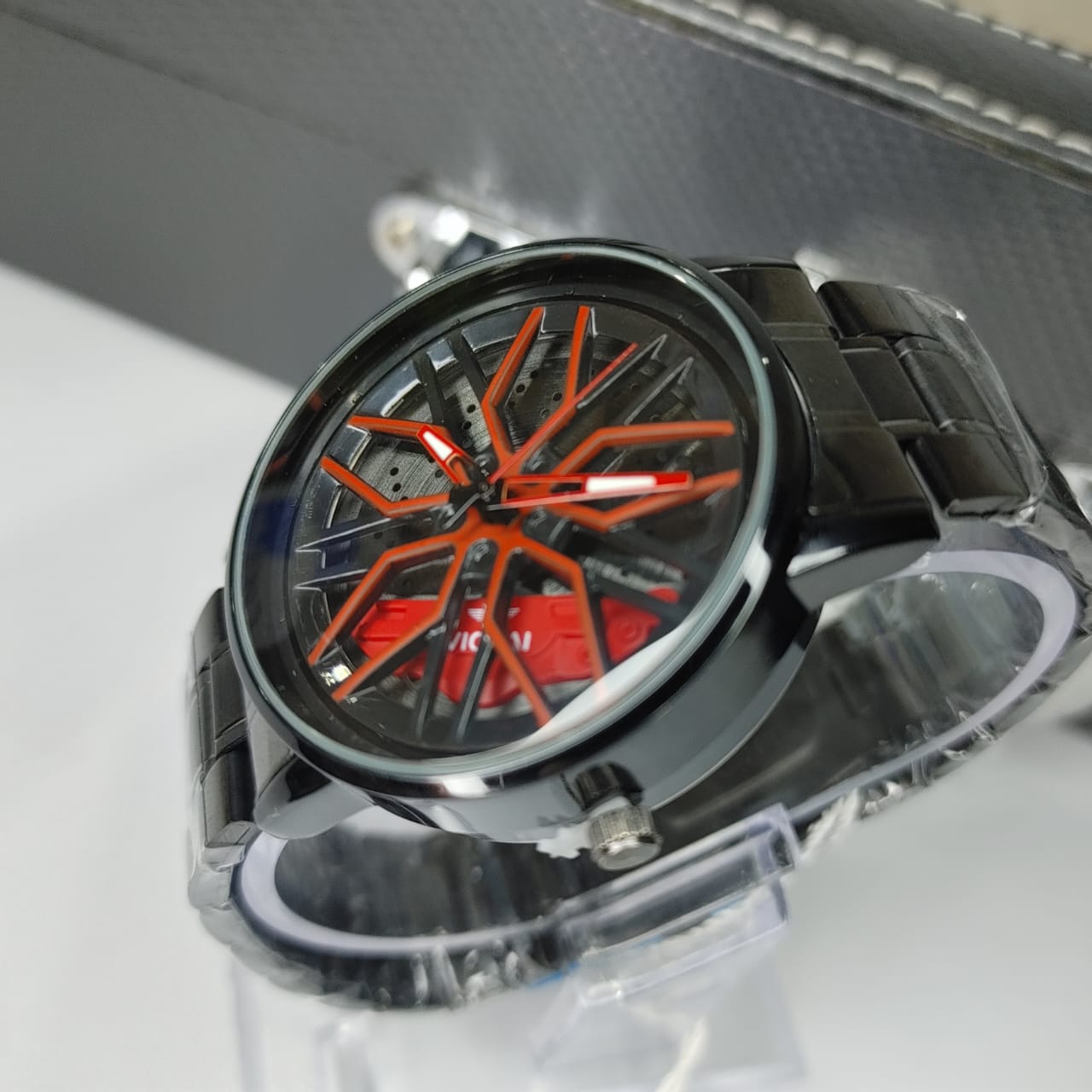 Ferrari wheel Red & Black Stainless Steel Chain