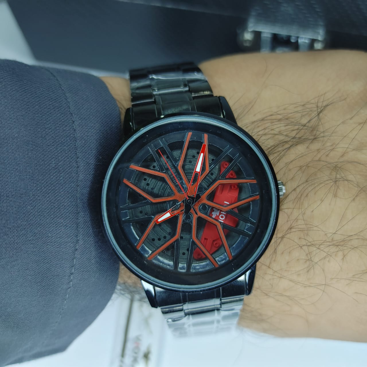 Ferrari wheel Red & Black Stainless Steel Chain