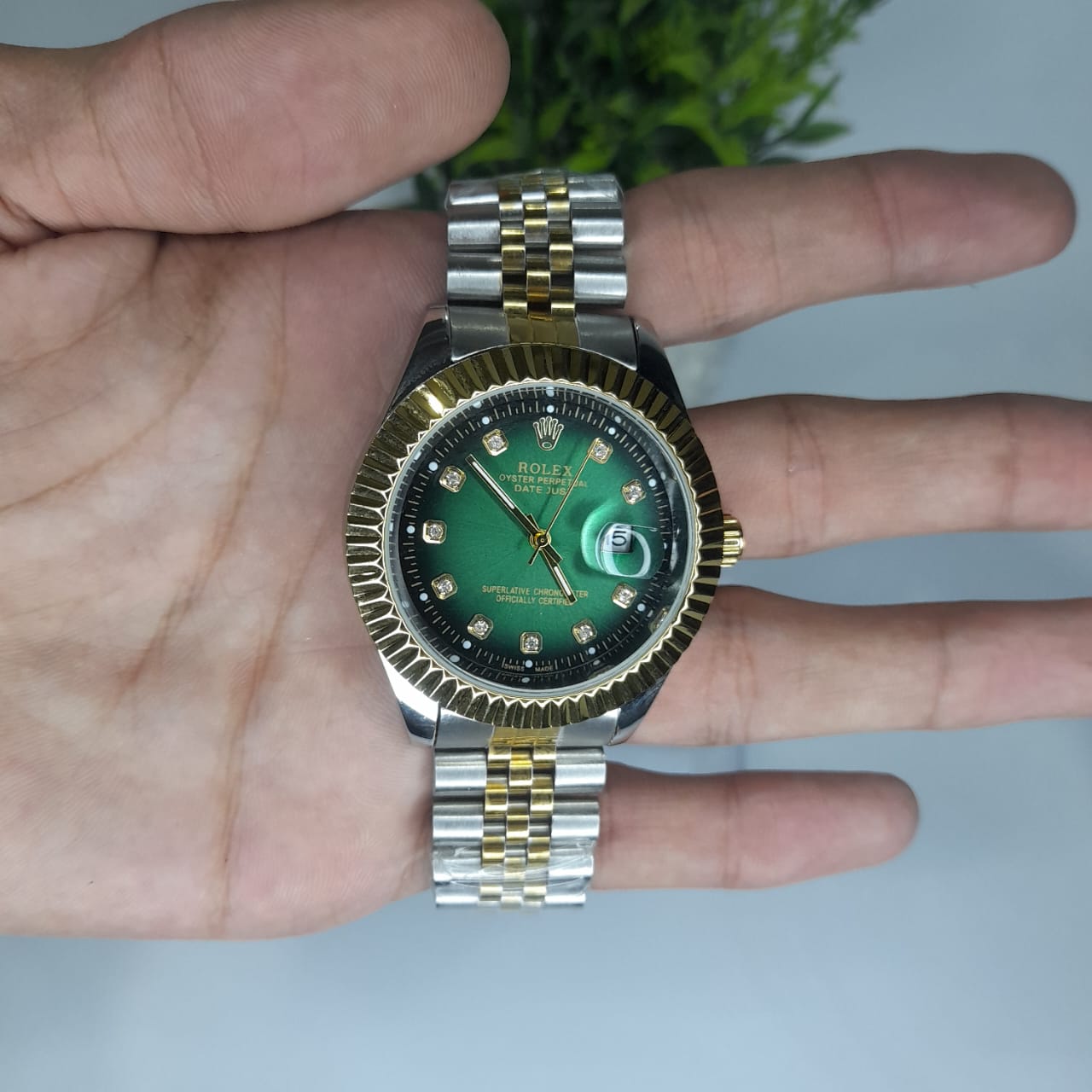 Rolex Datejust Two Tone – Green Dial Jubilee Edition